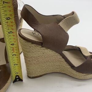 Michael Kors Brown and Cream Wedge Sandals